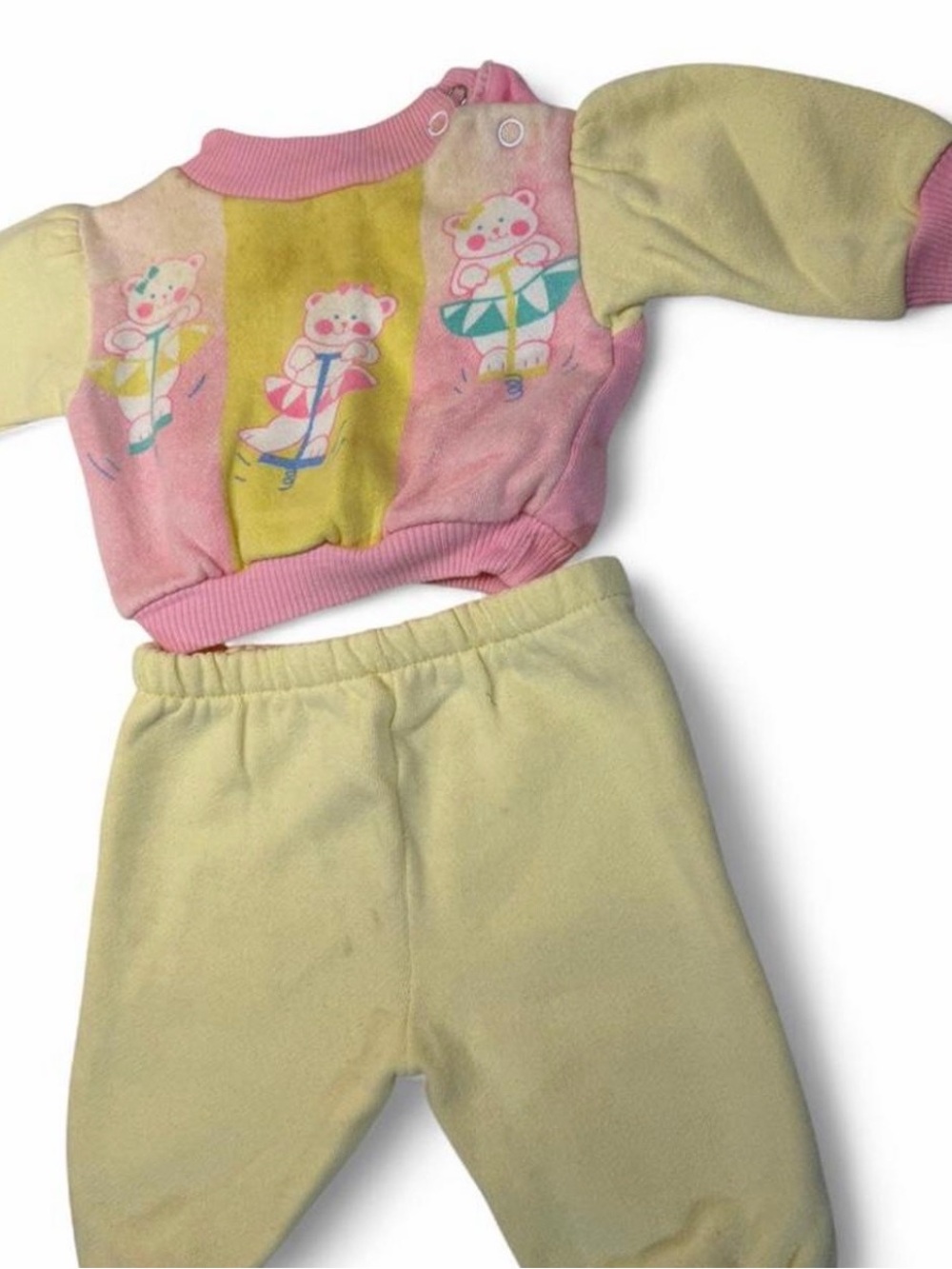 Kong Pink and Yellow Bear Graphic Kids Matching Set